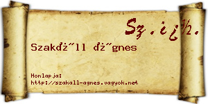 Szakáll Ágnes névjegykártya