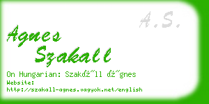agnes szakall business card